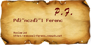 Pánczél Ferenc névjegykártya