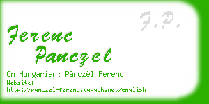 ferenc panczel business card